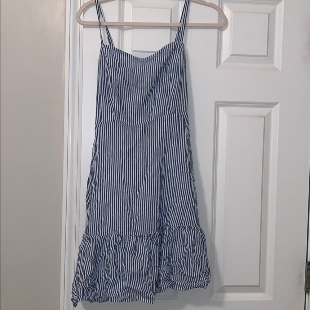 White and navy dress